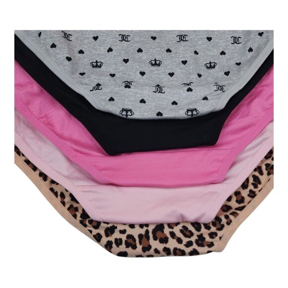Juicy Couture 5-Pack Womens 1X Panties Brief Assorted Colors Animal Print - Picture 2 of 13